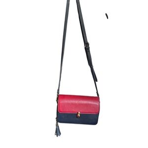 Boutique - Source Unknown Navy and Red Crossbody Bag with Color Blocking